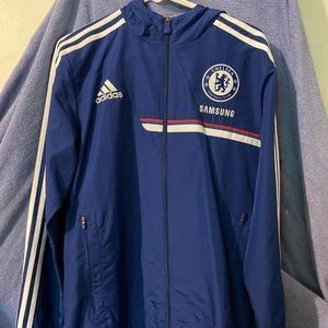 Blue Chelsea hooded windbreaker